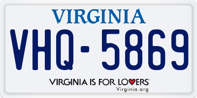 VA license plate VHQ5869