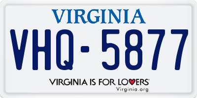 VA license plate VHQ5877