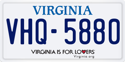 VA license plate VHQ5880