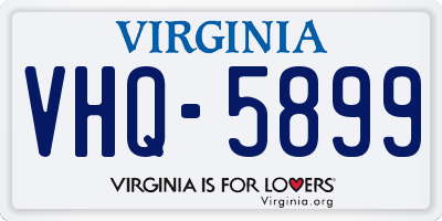 VA license plate VHQ5899