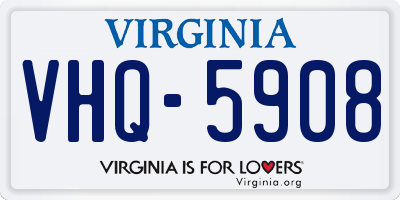 VA license plate VHQ5908