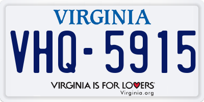 VA license plate VHQ5915