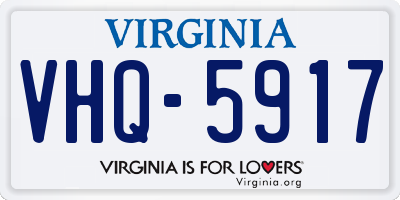 VA license plate VHQ5917