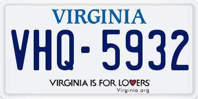 VA license plate VHQ5932