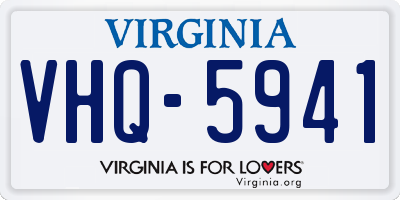 VA license plate VHQ5941