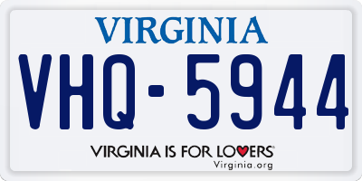 VA license plate VHQ5944
