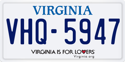 VA license plate VHQ5947