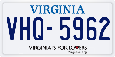 VA license plate VHQ5962