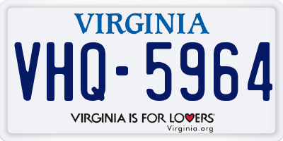 VA license plate VHQ5964