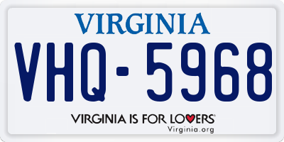 VA license plate VHQ5968