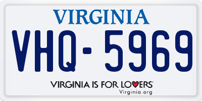 VA license plate VHQ5969