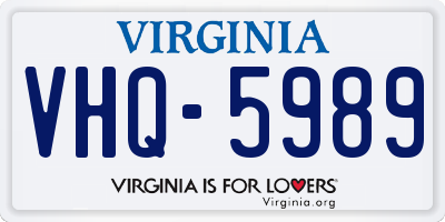 VA license plate VHQ5989