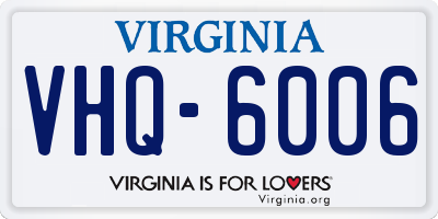 VA license plate VHQ6006