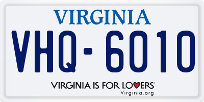 VA license plate VHQ6010