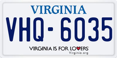 VA license plate VHQ6035