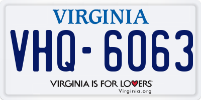 VA license plate VHQ6063