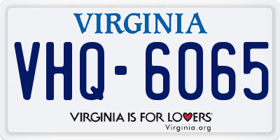 VA license plate VHQ6065
