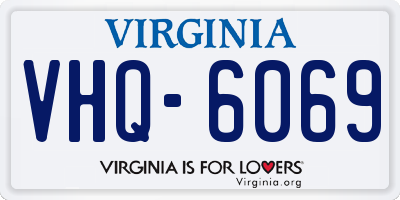 VA license plate VHQ6069