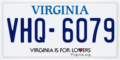 VA license plate VHQ6079