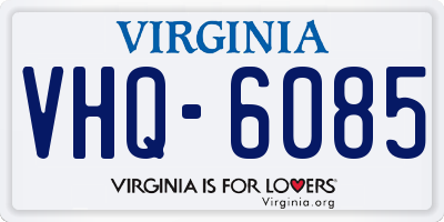 VA license plate VHQ6085