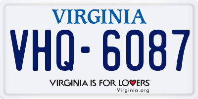 VA license plate VHQ6087