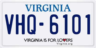 VA license plate VHQ6101