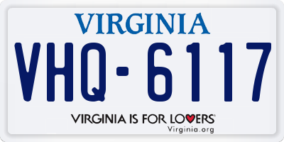 VA license plate VHQ6117