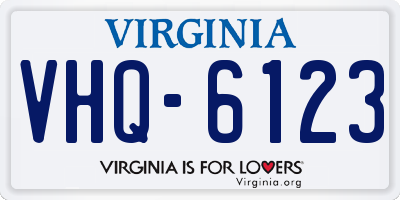 VA license plate VHQ6123
