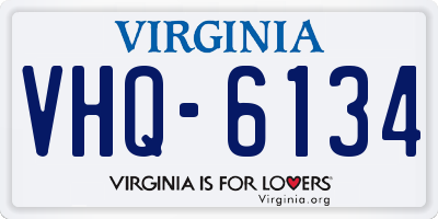 VA license plate VHQ6134