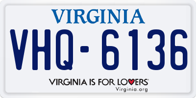 VA license plate VHQ6136