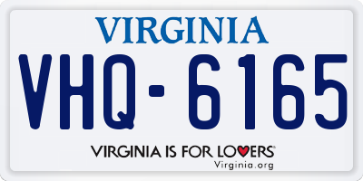 VA license plate VHQ6165