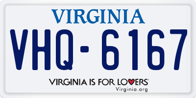 VA license plate VHQ6167