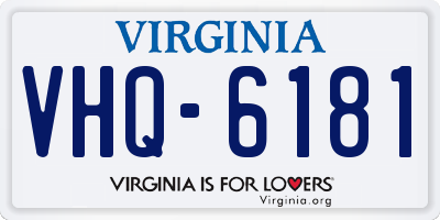 VA license plate VHQ6181
