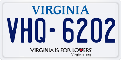 VA license plate VHQ6202