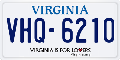 VA license plate VHQ6210