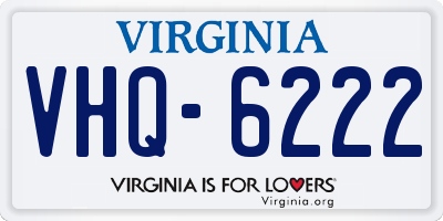 VA license plate VHQ6222
