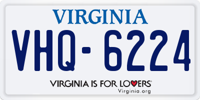 VA license plate VHQ6224