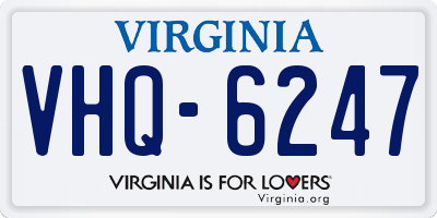 VA license plate VHQ6247