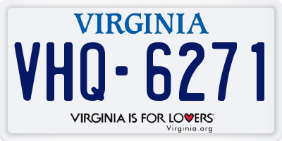 VA license plate VHQ6271