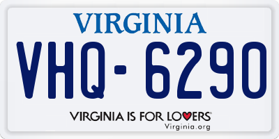 VA license plate VHQ6290