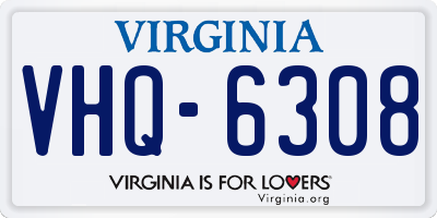 VA license plate VHQ6308