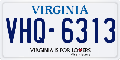 VA license plate VHQ6313