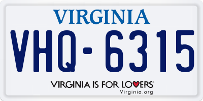 VA license plate VHQ6315