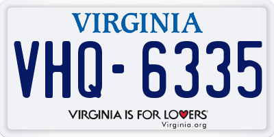 VA license plate VHQ6335