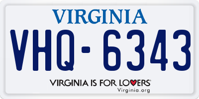 VA license plate VHQ6343