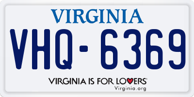 VA license plate VHQ6369