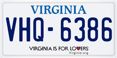 VA license plate VHQ6386