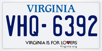 VA license plate VHQ6392