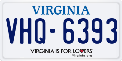 VA license plate VHQ6393