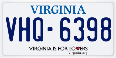 VA license plate VHQ6398